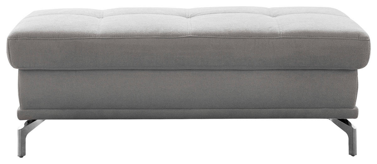 HOCKER in Textil Silberfarben  - Silberfarben, KONVENTIONELL, Textil/Metall (133/47/72cm) - Sit & More