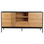 SIDEBOARD  160/80/40 cm 1 Schublade(n)  - Schwarz/Naturfarben, Design, Holzwerkstoff (160/80/40cm) - Xora