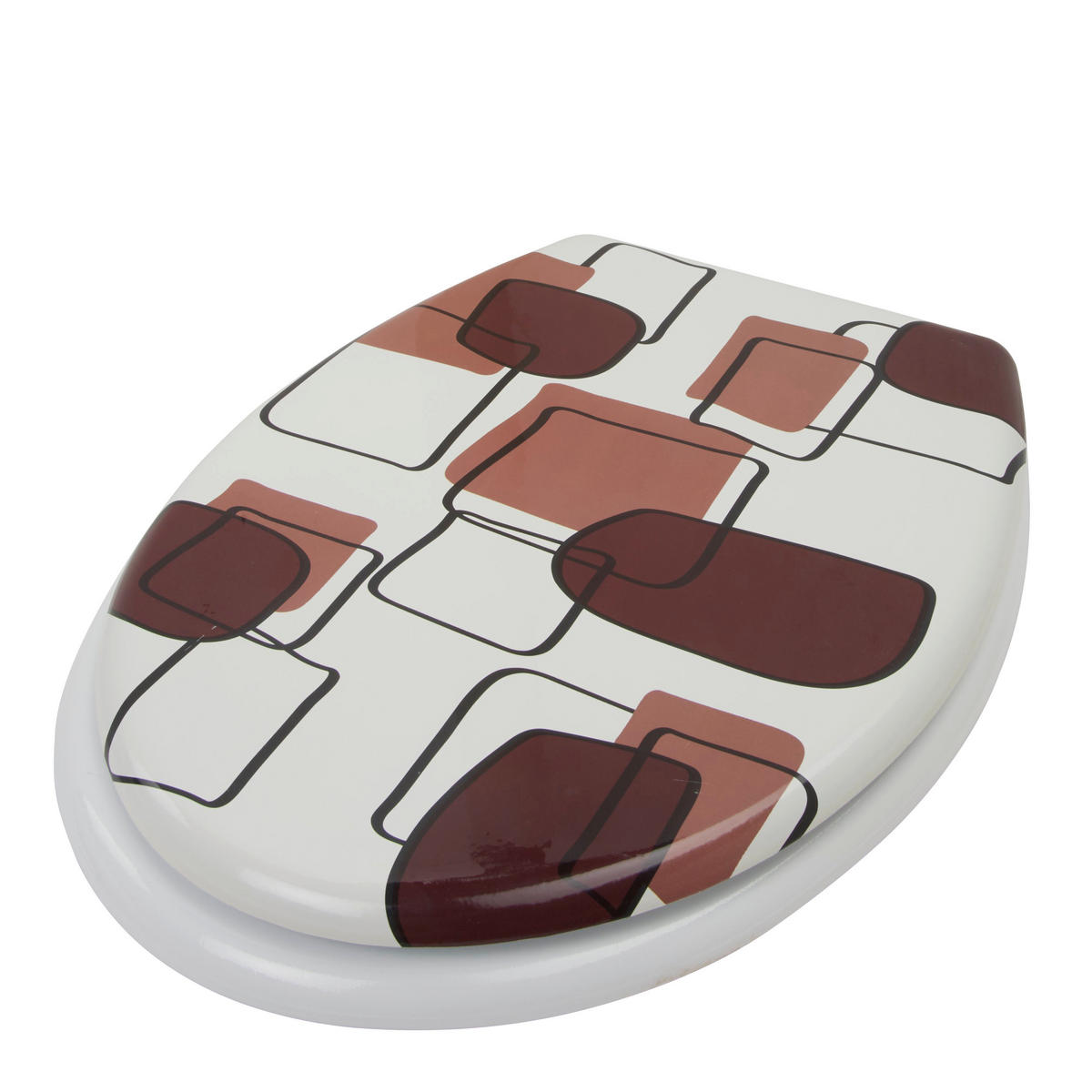 WC-SITZ Braun, Weiß  - Braun/Weiß, Basics, Kunststoff (45/36/5cm)