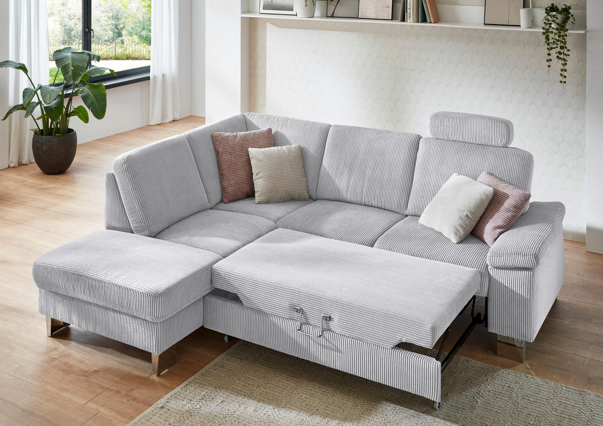 HÖRNSOFFA i manchester ljusgrå  - stålfärgad/ljusgrå, Klassisk, metall/textil (200/248cm) - Beldomo System