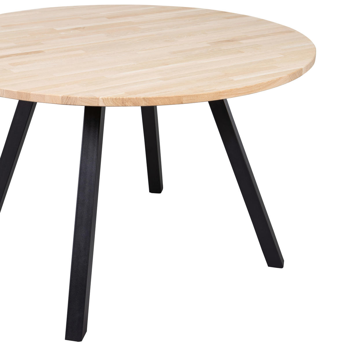 ESSTISCH in Holz 120/120/75 cm  - Eichefarben/Schwarz, Design, Holz/Metall (120/120/75cm) - Livetastic