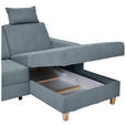 ECKSOFA Blau Flachgewebe  - Blau/Buchefarben, KONVENTIONELL, Holz/Textil (241/166cm) - Carryhome