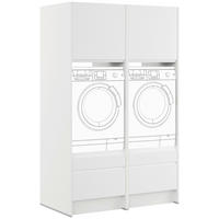 WASCHMASCHINENSCHRANK 126,4/206,2/68,5 cm Weiss  - Weiss/Hellgrau, Basics, Holzwerkstoff (126,4/206,2/68,5cm) - Impuls