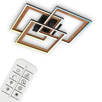 LED PLAFONJERA  - crna, Osnovno, drvo/metal (56/56/10cm)