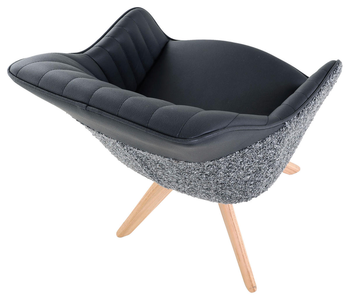 STOLIČKA S PODRÚČKAMI, ženilka, vzhľad kože, čierna, farba duba - čierna/farba duba, Konventionell, drevo/textil (60/83/65cm) - home24