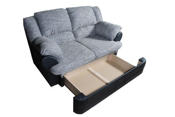 SJEDEĆA GARNITURA tekstil  siva, crna   - siva/crna, Design, drvni materijal/tekstil (210/95/90cm) - Cantus