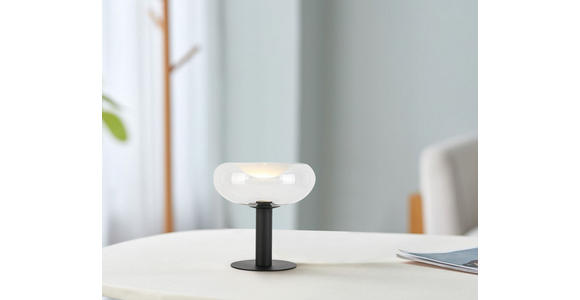 TISCHLEUCHTE 37/37 cm - Schwarz, Design, Glas/Metall (37/37cm) - Dieter Knoll