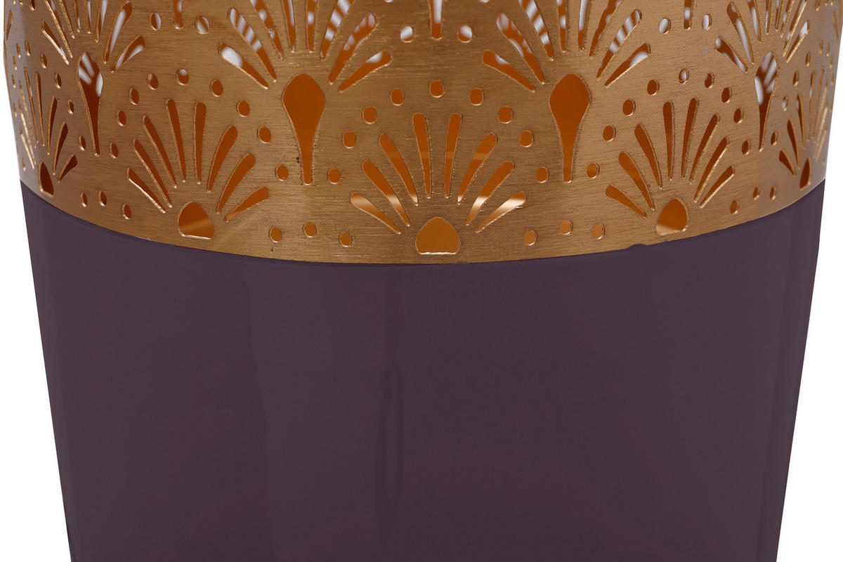 BODENVASE 90 cm  - Lila/Goldfarben, Trend, Metall (25/90cm) - Kayoom