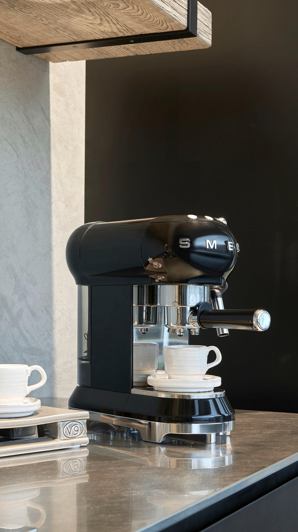 ESPRESSOMASCHINE  - Schwarz, Basics, Kunststoff/Metall (14,9/33/33cm) - SMEG