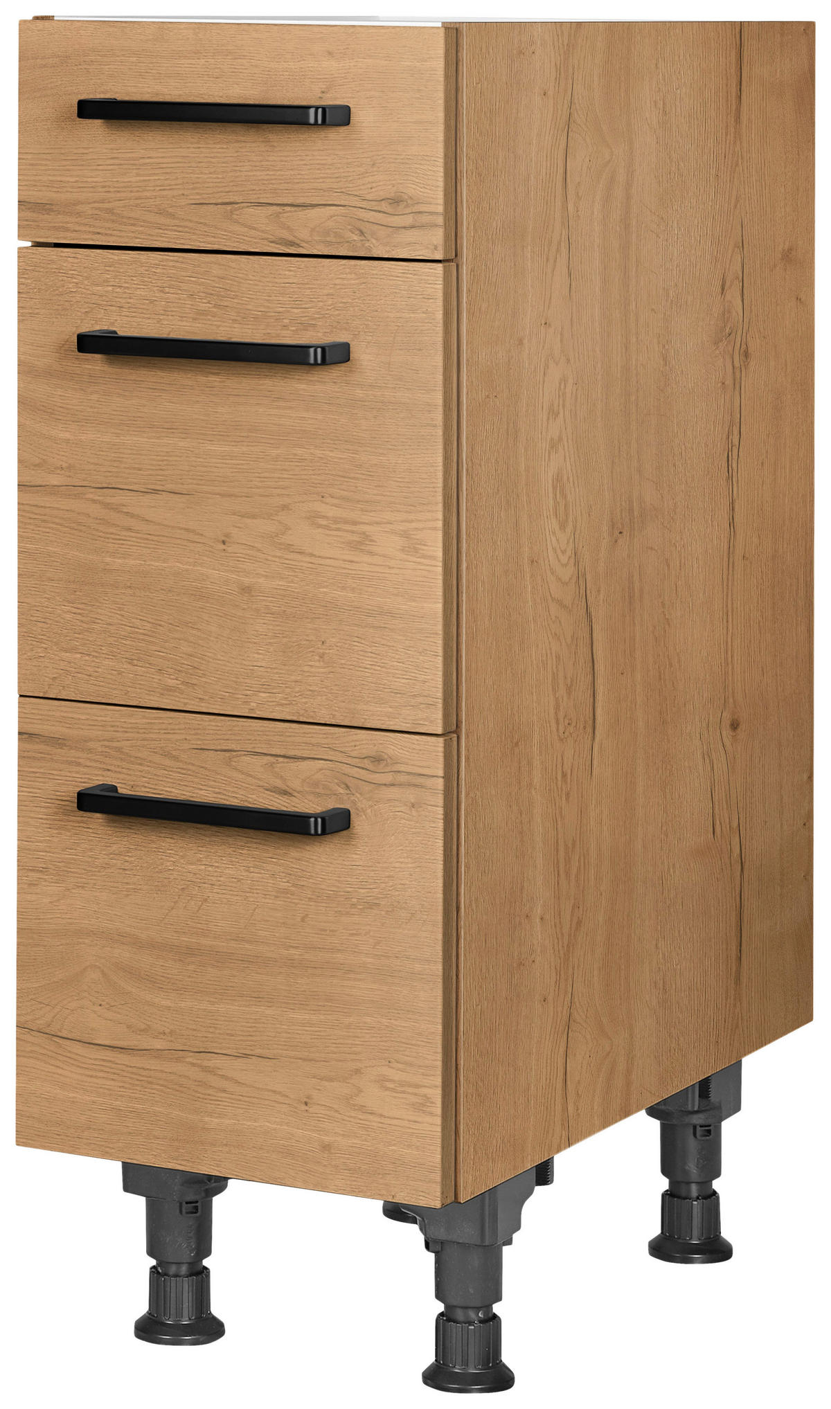 SCHUBKASTENUNTERSCHRANK 30/87/56 cm  in Eichefarben  - Eichefarben/Schwarz, MODERN, Holzwerkstoff/Metall (30/87/56cm) - Nobilia