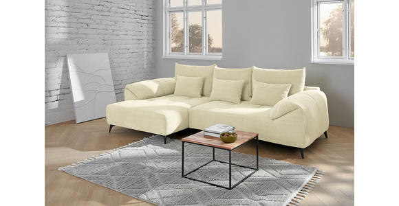 ECKSOFA  in Cord Naturfarben  176/311 cm  - Schwarz/Naturfarben, KONVENTIONELL, Textil/Metall (176/311cm) - Carryhome