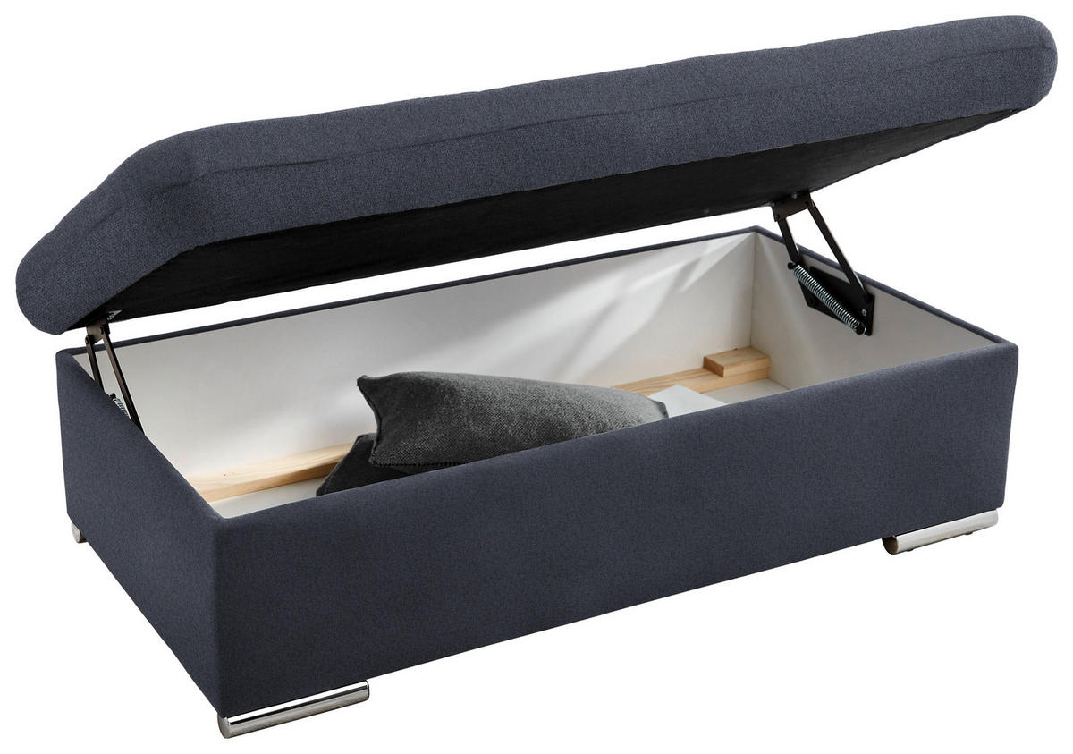 HOCKER in Textil Grau  - Silberfarben/Grau, Design, Textil/Metall (137/43/74cm) - Cantus