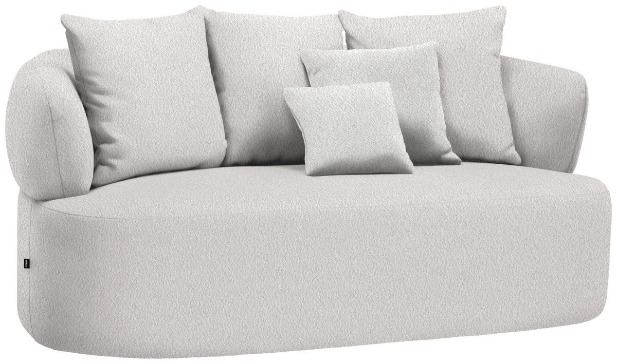 2-SITZER-SOFA  in Bouclé Altrosa  - Sandfarben/Schwarz, MODERN, Kunststoff/Textil (177/86/105cm) - Hom`in