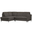 ECKSOFA in Chenille Graubraun  - Graubraun/Schwarz, MODERN, Holz/Textil (184/241cm) - Carryhome