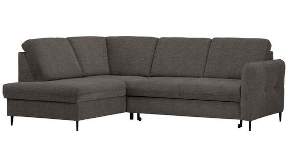 ECKSOFA in Chenille Graubraun  - Graubraun/Schwarz, MODERN, Holz/Textil (184/241cm) - Carryhome