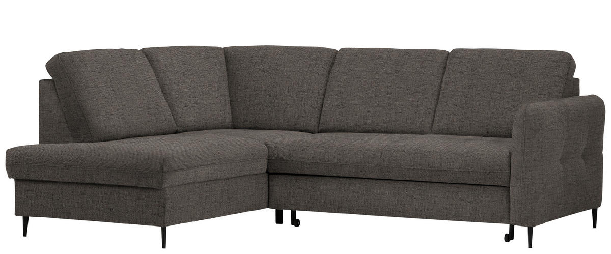 ECKSOFA in Chenille Graubraun  - Graubraun/Schwarz, Modern, Holz/Textil (184/241cm) - Carryhome