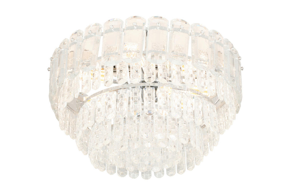 KRISTALL-DECKENLEUCHTE 52,5/30 cm  - Chromfarben, Design, Glas/Metall (52,5/30cm) - Glandor
