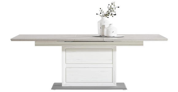 ESSTISCH Grau, Weiß rechteckig  Variantenauswahl  - Weiß/Grau, LIFESTYLE, Holzwerkstoff (160-200/90/76,2cm) - Hom`in