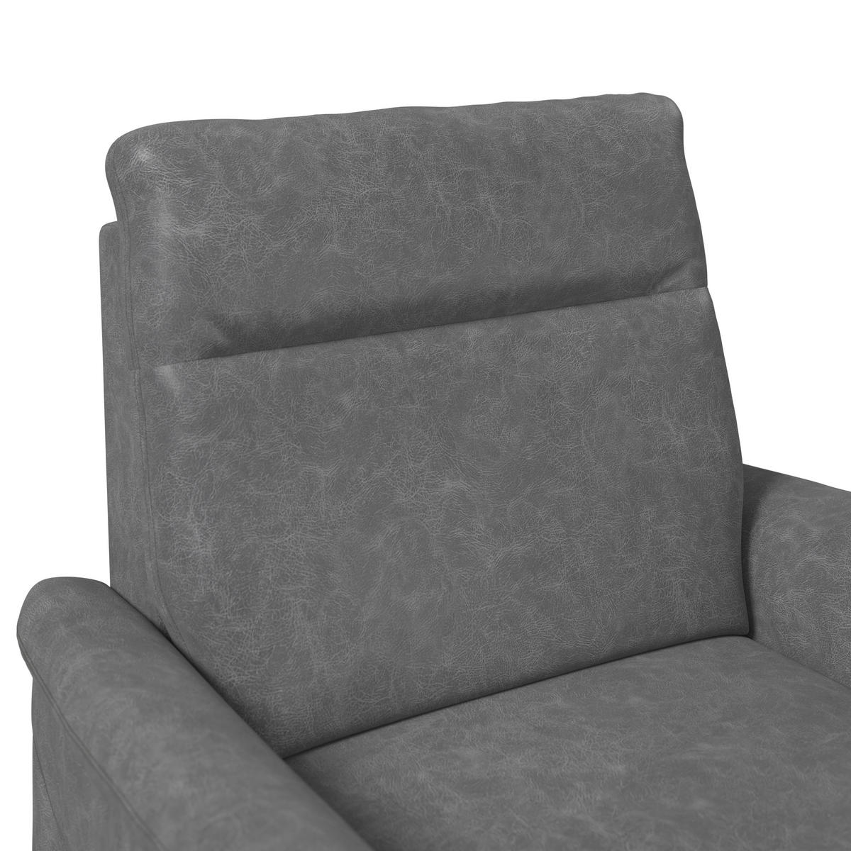 SESSEL in Mikrofaser Grau  - Schwarz/Grau, KONVENTIONELL, Kunststoff/Textil (104/98/91cm) - Elegando