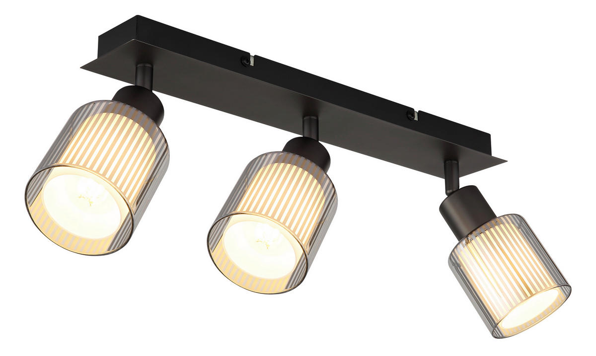 STRAHLER 41/8/18,6 cm   - Schwarzchrom/Weiß, Basics, Glas/Metall (41/8/18,6cm) - Globo