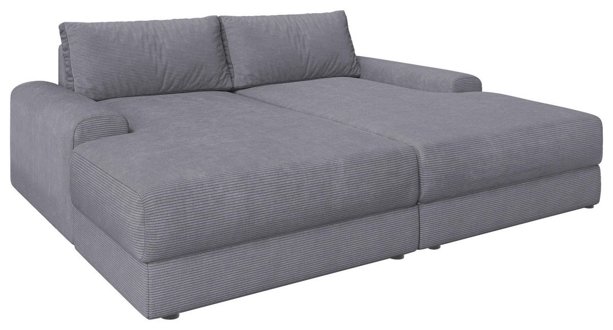 BIGSOFA Cord Dunkelgrau  - Dunkelgrau/Schwarz, MODERN, Kunststoff/Textil (234/93/190cm) - Carryhome