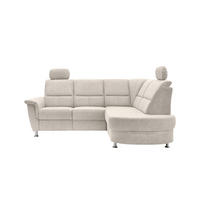 ECKSOFA in Chenille Beige  - Chromfarben/Beige, Konventionell, Textil/Metall (231/184cm) - Livetastic