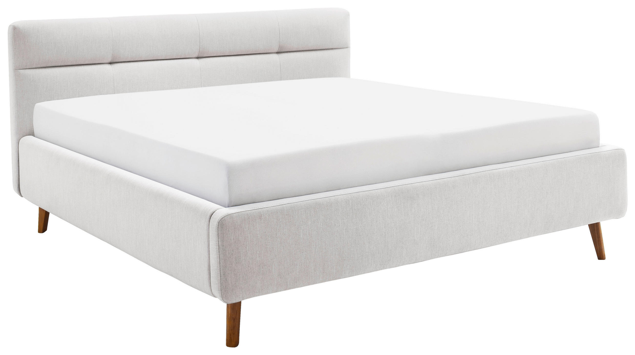 POLSTERBETT 180/200 cm,  in Hellgrau, Bettkasten, Lattenroste,  - Birkefarben/Buchefarben, KONVENTIONELL, Holz/Textil (180/200cm) - Boxxx