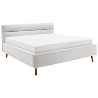 POLSTERBETT 160/200 cm  Hellgrau  - Birkefarben/Buchefarben, Konventionell, Holz/Textil (160/200cm) - Boxxx