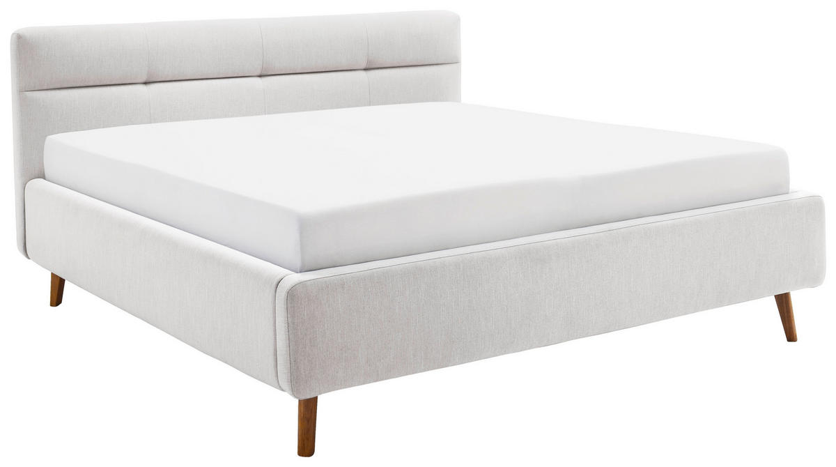 POLSTERBETT 160/200 cm  Hellgrau  - Birkefarben/Buchefarben, Konventionell, Holz/Textil (160/200cm) - Boxxx