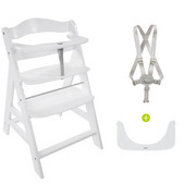 STOLČEK ZA HRANJENJE ALPHA - bela, Basics, les (56/80/48cm) - Hauck