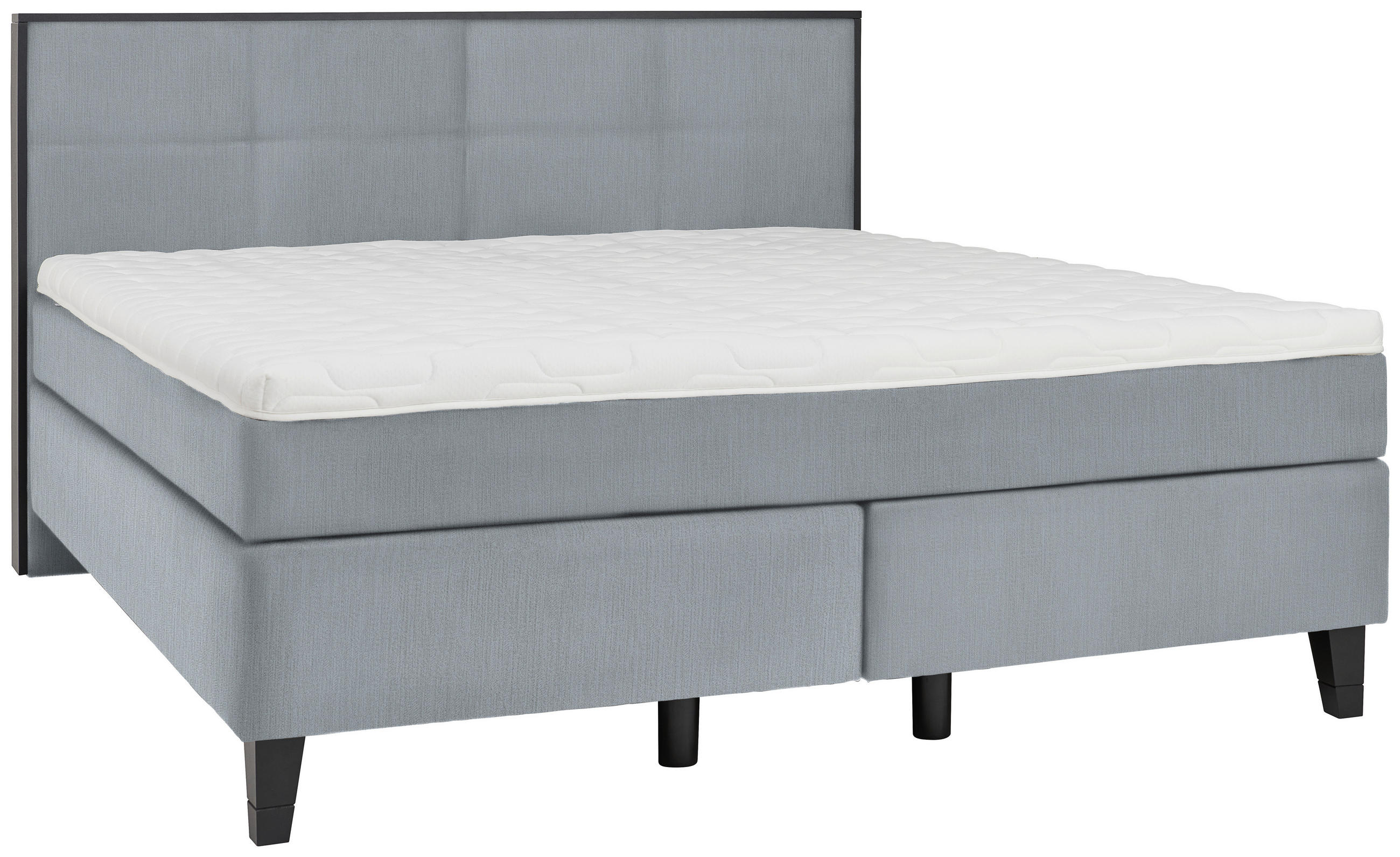 BOXSPRINGBETT 160/200 cm  in Pastellblau  - Pastellblau/Schwarz, Design, Holz/Textil (160/200cm) - Hom`in