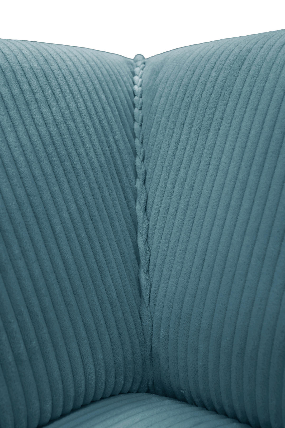 ECKSOFA ANTHONY Blau Cord  - Blau/Schwarz, Design, Kunststoff/Textil (163/275cm) - MID.YOU