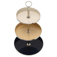 ETAGERE 3-stöckig - Silberfarben/Creme, Trend, Metall (36/60cm) - Kayoom
