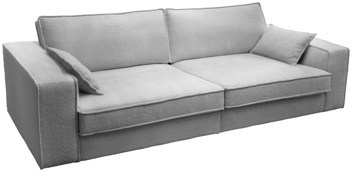 POHOVKA BIG SOFA, plast, textil, kompozitní dřevo, šedá - šedá/černá, Konvenční, kompozitní dřevo/textil (273/74/110cm) - Livetastic