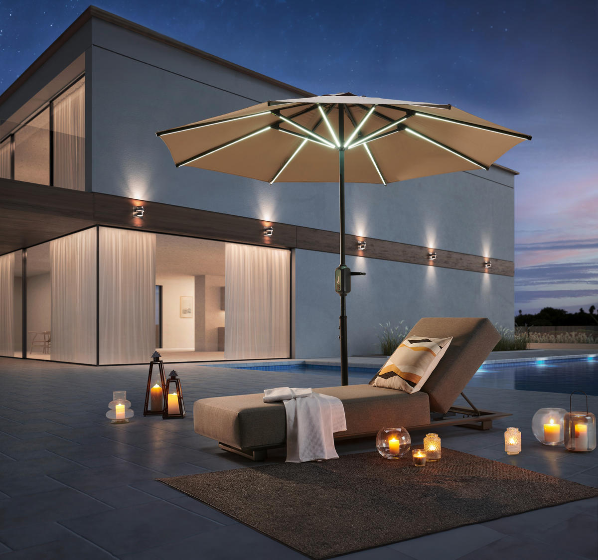 GARTENLIEGE  - Anthrazit/Grau, Design, Textil/Metall (200/31/75cm) - Amatio