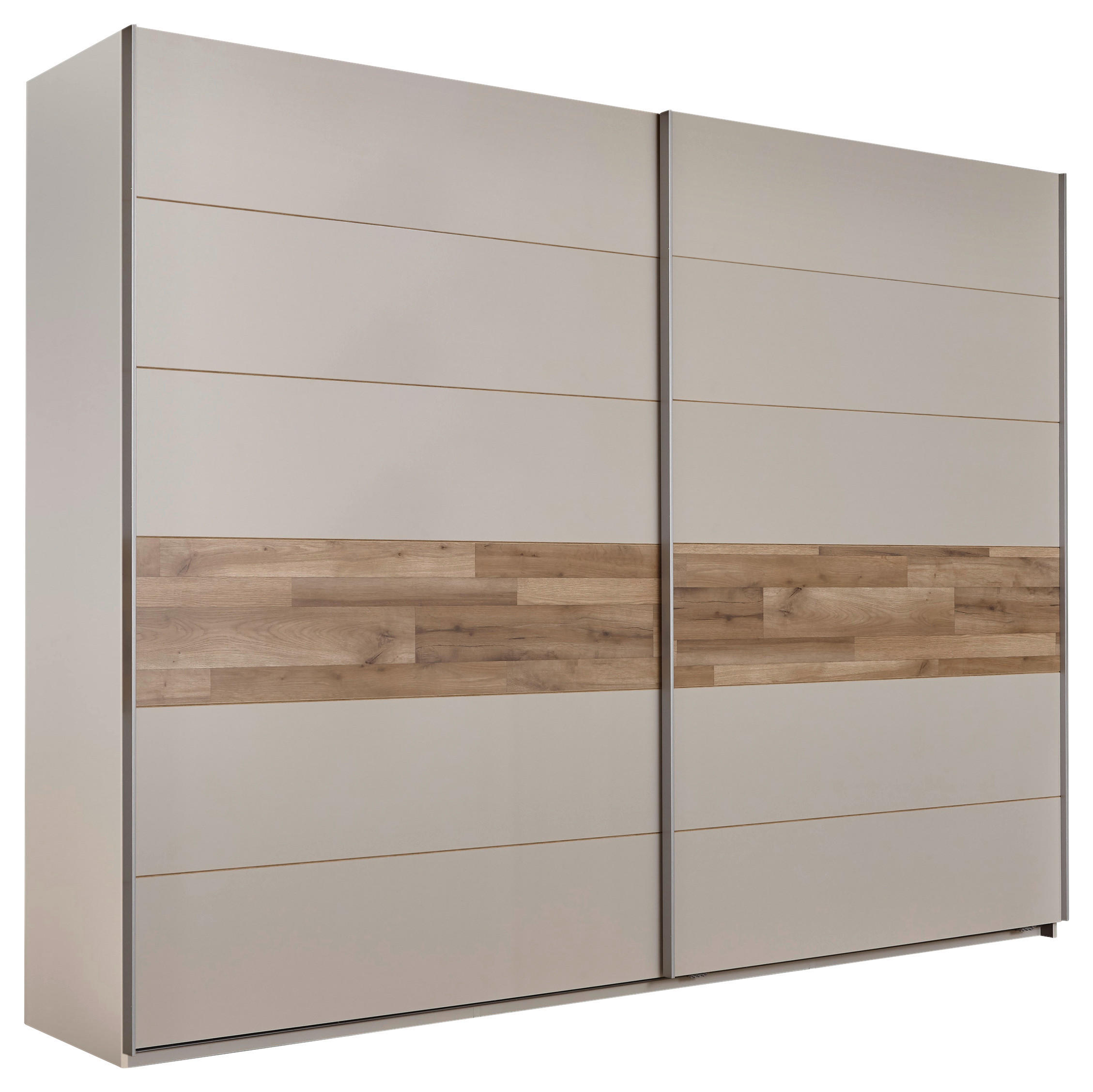 ORMAR S KLIZNIM VRATIMA boje hrasta, boje šampanjca   - srebrne boje/boje hrasta, Moderno, drvni materijal/metal (270/210/60cm) - MID.YOU