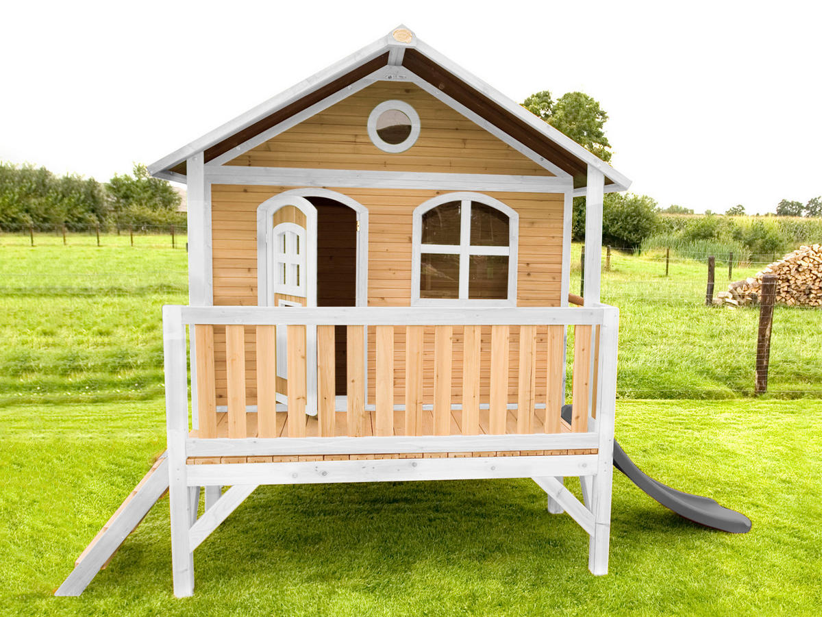 SPIELHAUS 349/233/212 cm  - Weiss/Rot, Konventionell, Holz/Kunststoff (349/233/212cm)