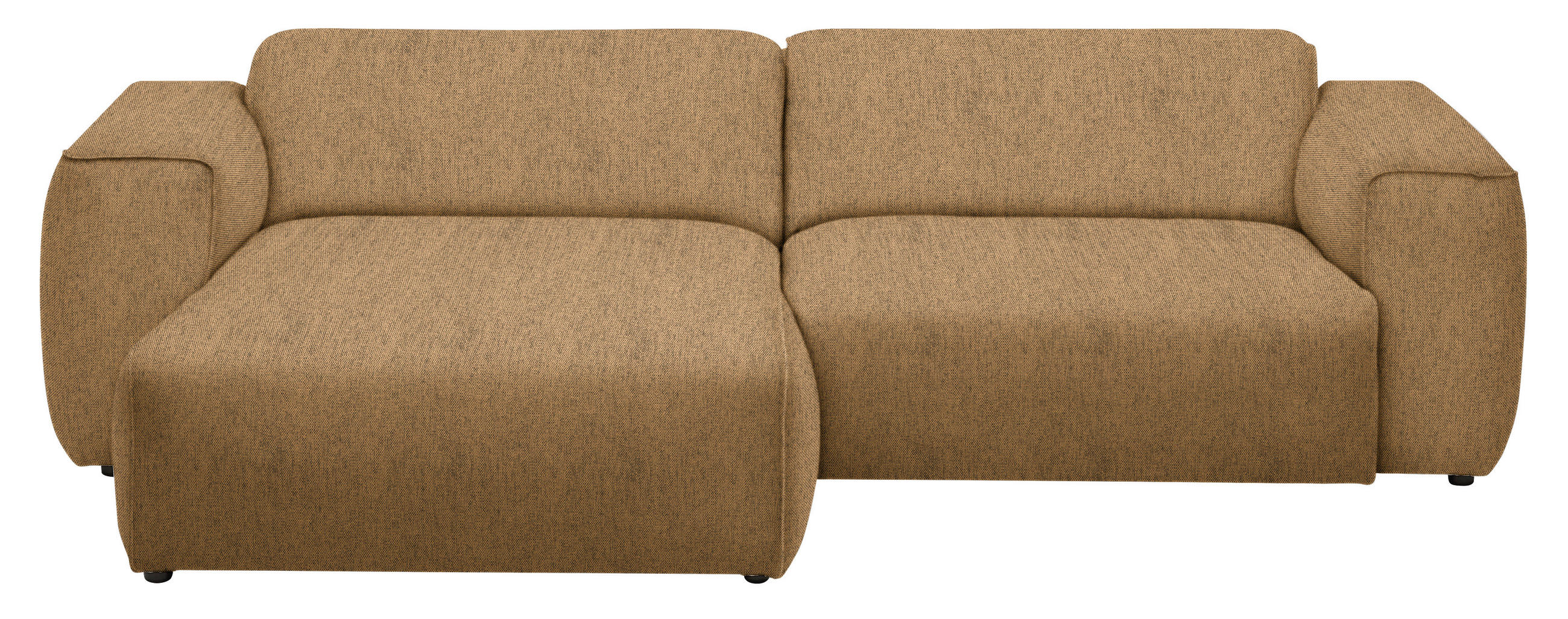 ECKSOFA in Webstoff Senfgelb  171/265 cm  - Senfgelb/Schwarz, Design, Kunststoff/Textil (171/265cm) - home24