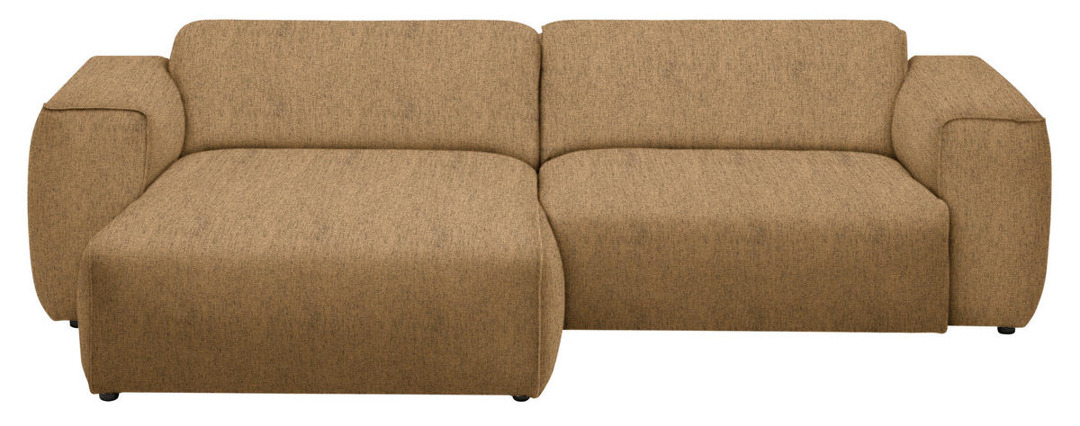 ECKSOFA in Webstoff Senfgelb  171/265 cm  - Senfgelb/Schwarz, Design, Kunststoff/Textil (171/265cm) - home24