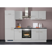 KÜCHENBLOCK 270 cm   in Hellgrau  - Edelstahlfarben/Hellgrau, Design, Holzwerkstoff/Metall (270cm) - Xora