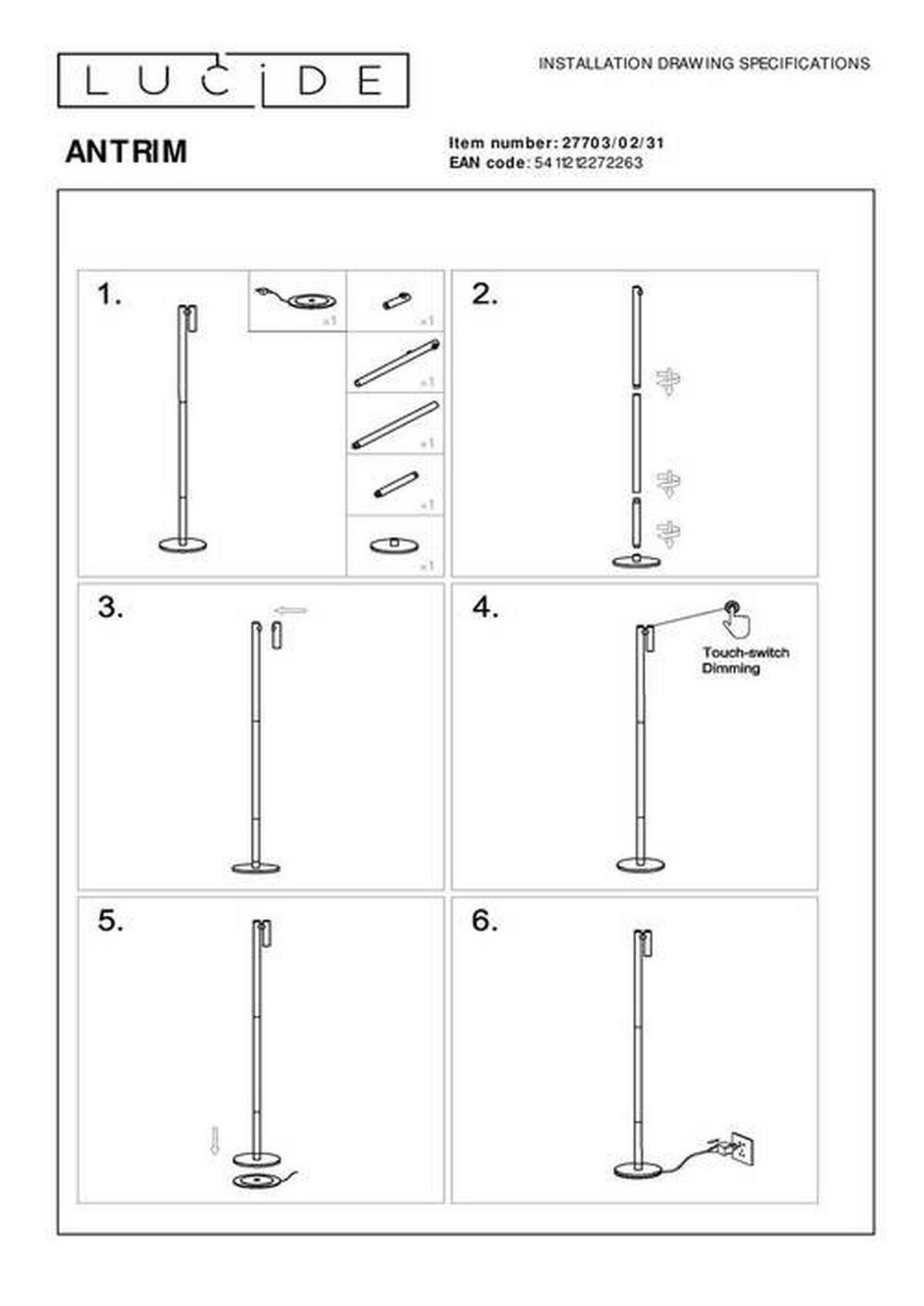 TISCHLEUCHTE 9.6/9.6/12.5 cm   - KONVENTIONELL, Metall (9.6/9.6/12.5cm) - Lucide