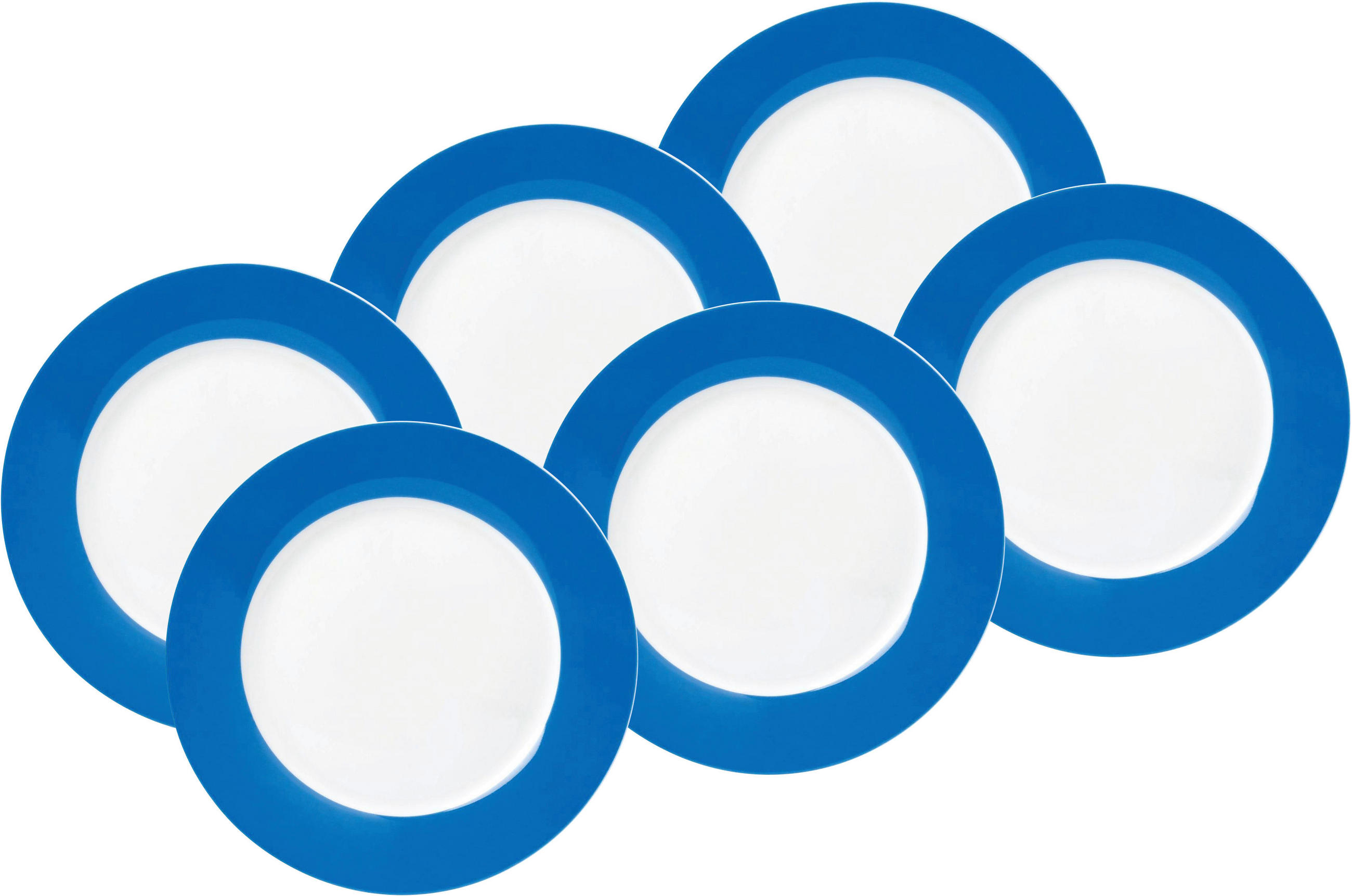 DESSERTTELLERSET VARIO 6-teilig  - Blau/Weiß, Basics, Keramik (20cm) - Van Well