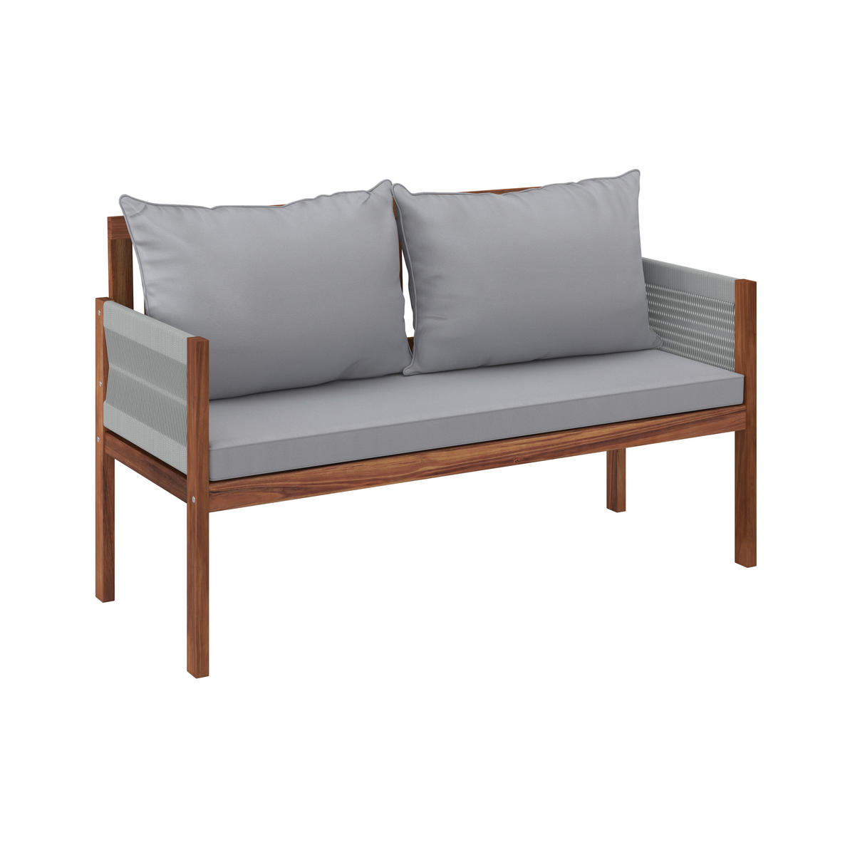 GARTENBANK in Grau, Akaziefarben  - Grau/Akaziefarben, Design, Holz/Kunststoff (150/90/60cm) - Ambia Garden