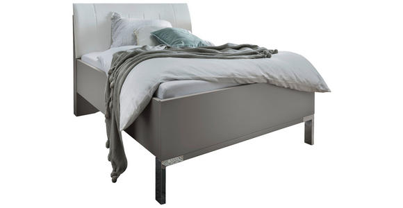 BETT 90/200 cm in Grau, Weiß - Chromfarben/Weiß, KONVENTIONELL, Holzwerkstoff/Textil (90/200cm) - Dieter Knoll
