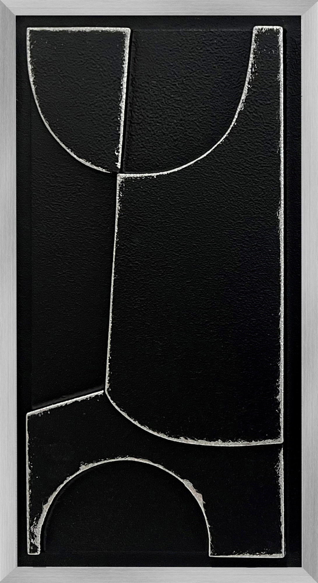 ORIGINALBILD Abstraktes  - Silberfarben/Schwarz, Trend, Holzwerkstoff/Kunststoff (30/55cm) - Monee