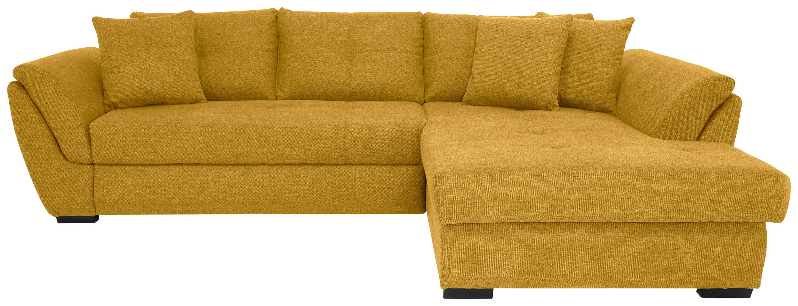 ECKSOFA in Webstoff Gelb  - Gelb/Schwarz, Design, Kunststoff/Textil (278/187cm) - Livetastic