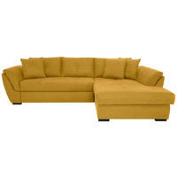 ECKSOFA in Webstoff Gelb  - Gelb/Schwarz, Design, Kunststoff/Textil (278/187cm) - Livetastic