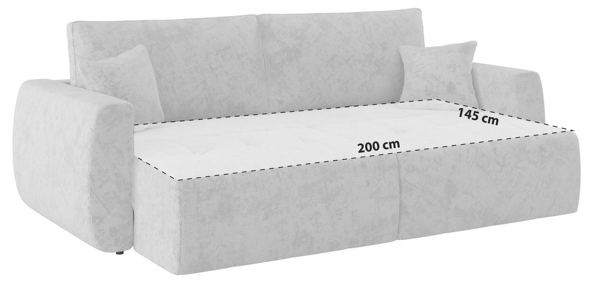 SCHLAFSOFA  mit Stoffauswahl Webstoff Beige  - Beige/Schwarz, MODERN, Holz/Textil (245/74-90/104cm) - MID.YOU