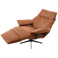 RELAXSESSEL in Leder Cognac  - Cognac/Beige, Design, Leder/Metall (92/79/82cm) - Dieter Knoll