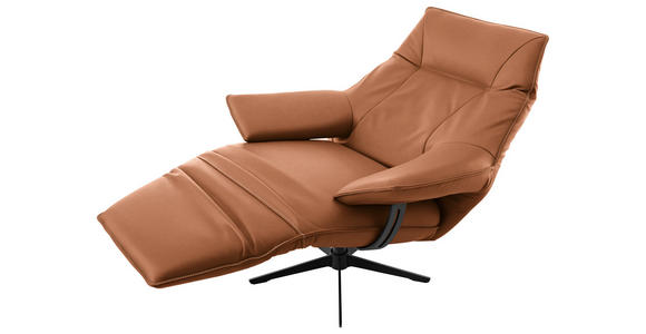 RELAXSESSEL in Leder Cognac  - Cognac/Beige, Design, Leder/Metall (92/79/82cm) - Dieter Knoll
